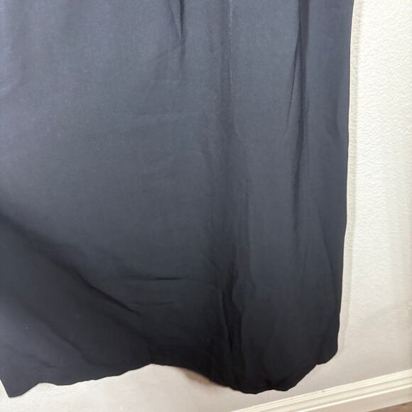 Charlotte Green Size 4 Boho Embroidered Midi Slip Dress Black Smocked Black - Picture 5 of 10